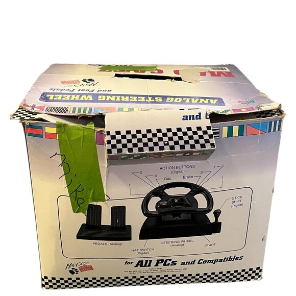 Mad Catz Analog Steering Wheel And Pedals Racing PC Games Computer Wired W/ Box - Picture 10 of 11